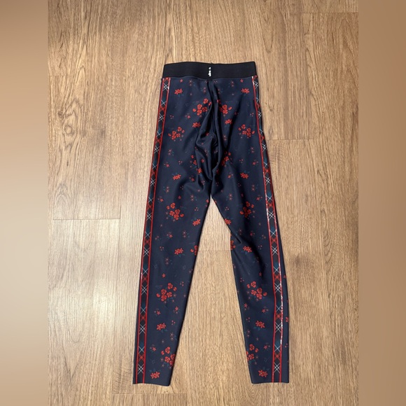 Ultracor Ultra High Waist Leggings XS Floral Plaid Blue Whimsical Compression - Picture 3 of 5
